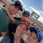The Unruh family at a CSU football game.