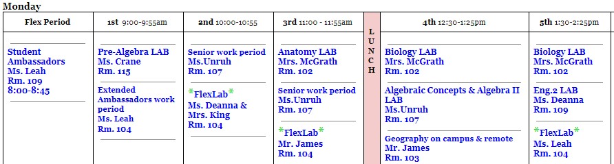 HS Schedule