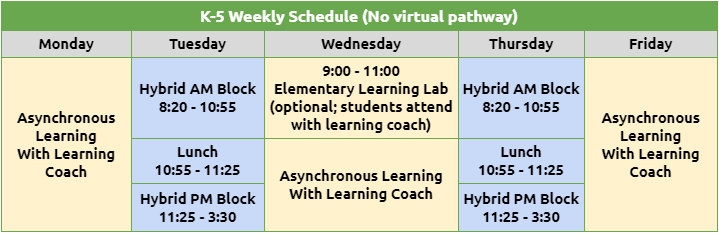 elementary schedule